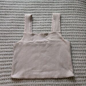 American Eagle Outfitters Cream Ribbed Tank